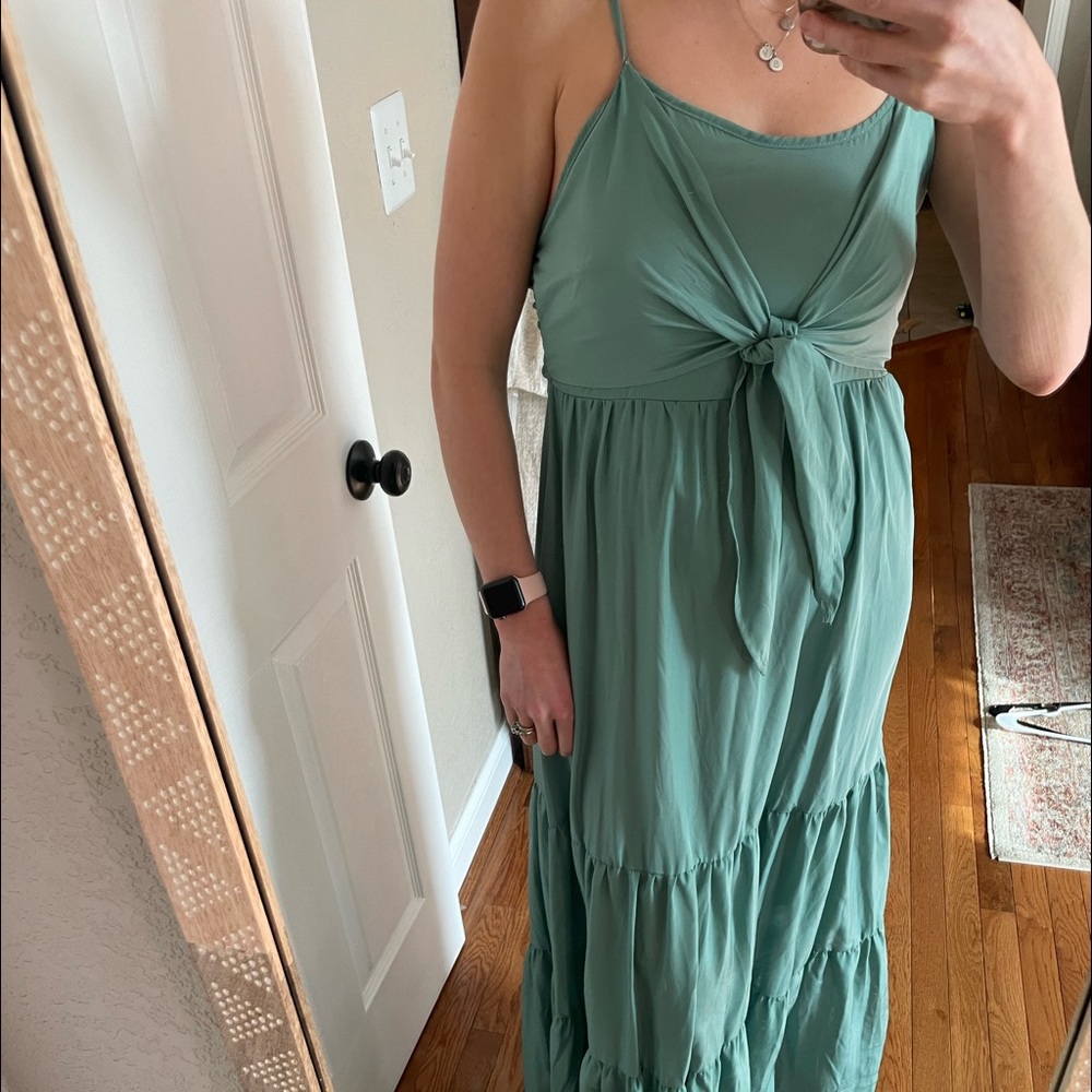 Green Maxi Dress (Pink Lily)